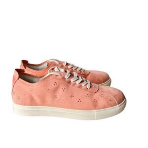 Isaac Mizrahi Live Crystal Pink Faux Suede Lace Up Sneaker Women Sz 11